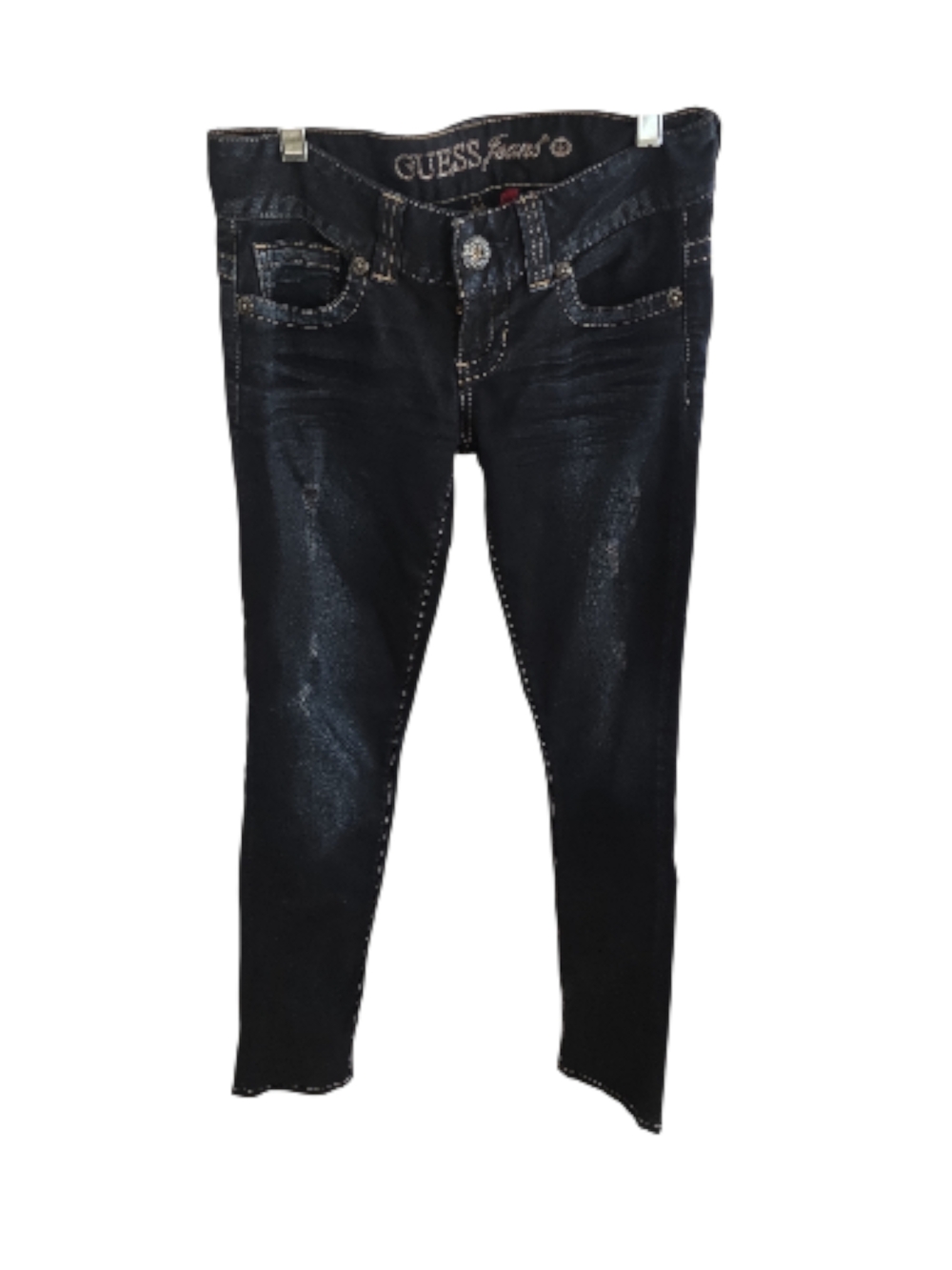 GUESS Women's Dark Blue Dare Devil Low Rider Skinny Jeans